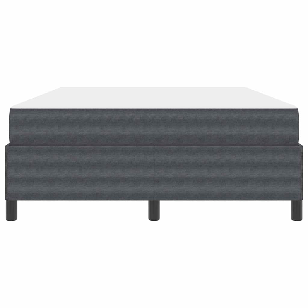 Estructura de cama con colchón Gris oscuro 140 x 190 cm tela