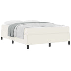 Estructura de cama con colchón Crema 140 x 190 cm tela