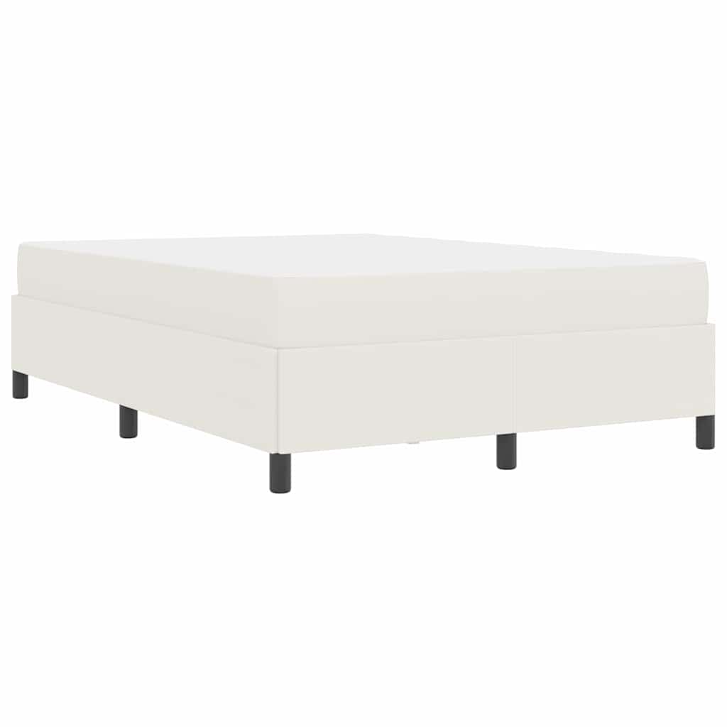 Estructura de cama con colchón Crema 140 x 190 cm tela
