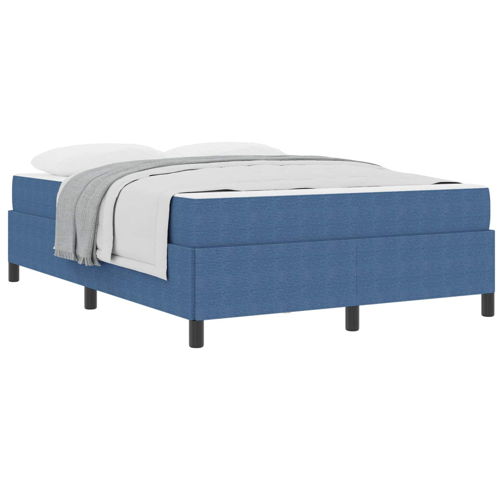 Estructura de cama con colchón Azul 140 x 190 cm tela