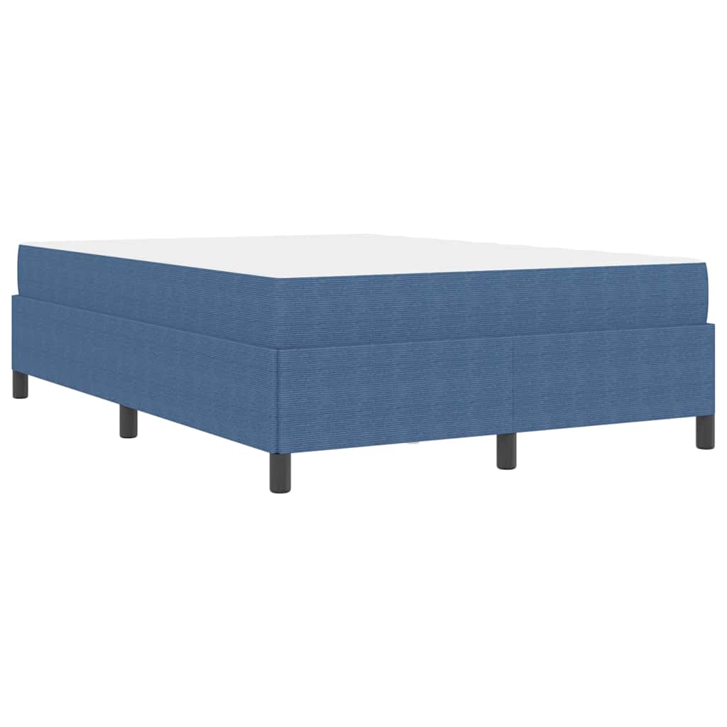 Estructura de cama con colchón Azul 140 x 190 cm tela