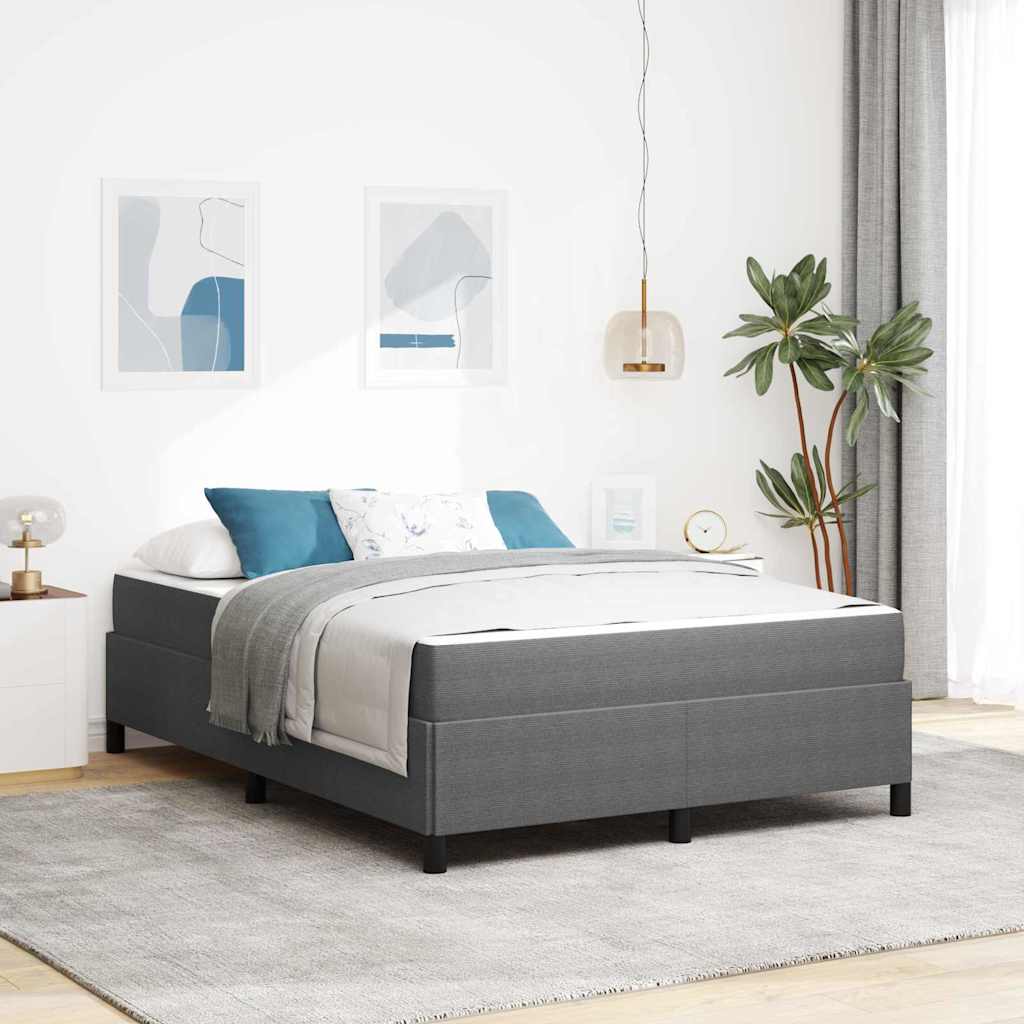 Estructura de cama con colchón Gris Claro 140 x 200 cm tela