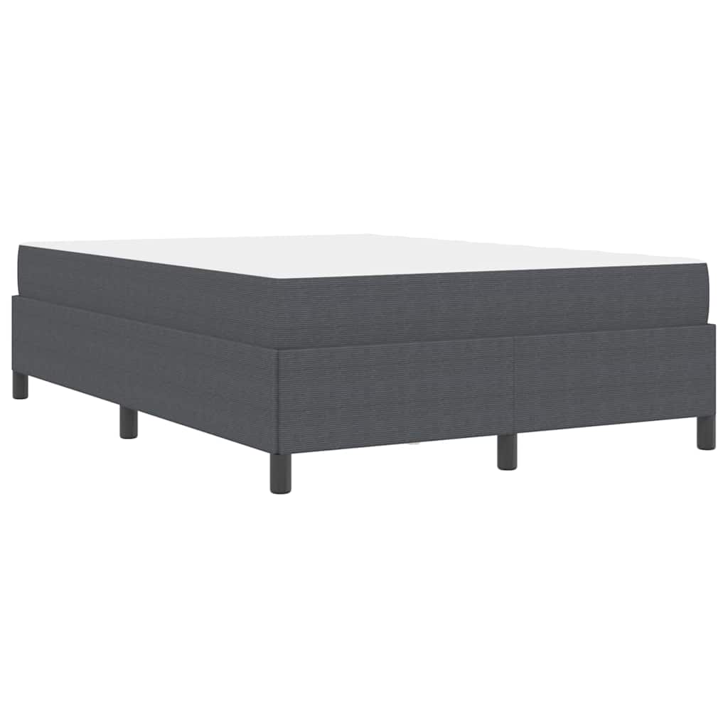 Estructura de cama con colchón Gris oscuro 140 x 200 cm tela