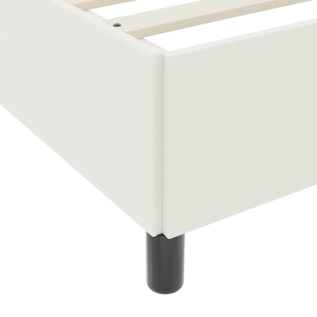 Estructura de cama con colchón Crema 160 x 200 cm tela