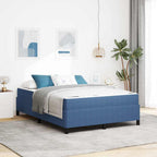Estructura de cama con colchón Azul 160 x 200 cm tela
