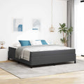 Estructura de cama con colchón Gris oscuro 180 x 200 cm tela