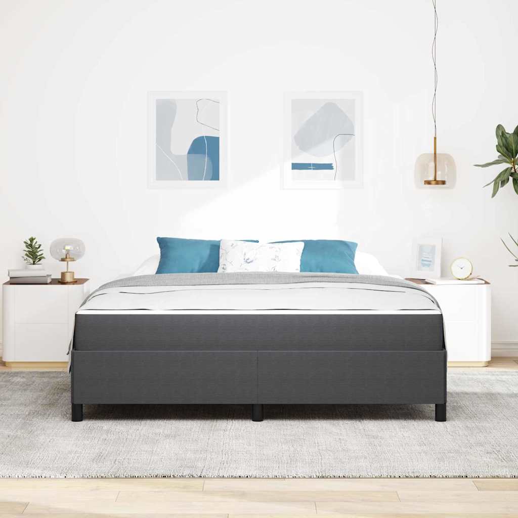 Estructura de cama con colchón Gris oscuro 180 x 200 cm tela