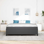 Estructura de cama con colchón Gris oscuro 180 x 200 cm tela