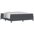 Estructura de cama con colchón Gris oscuro 180 x 200 cm tela