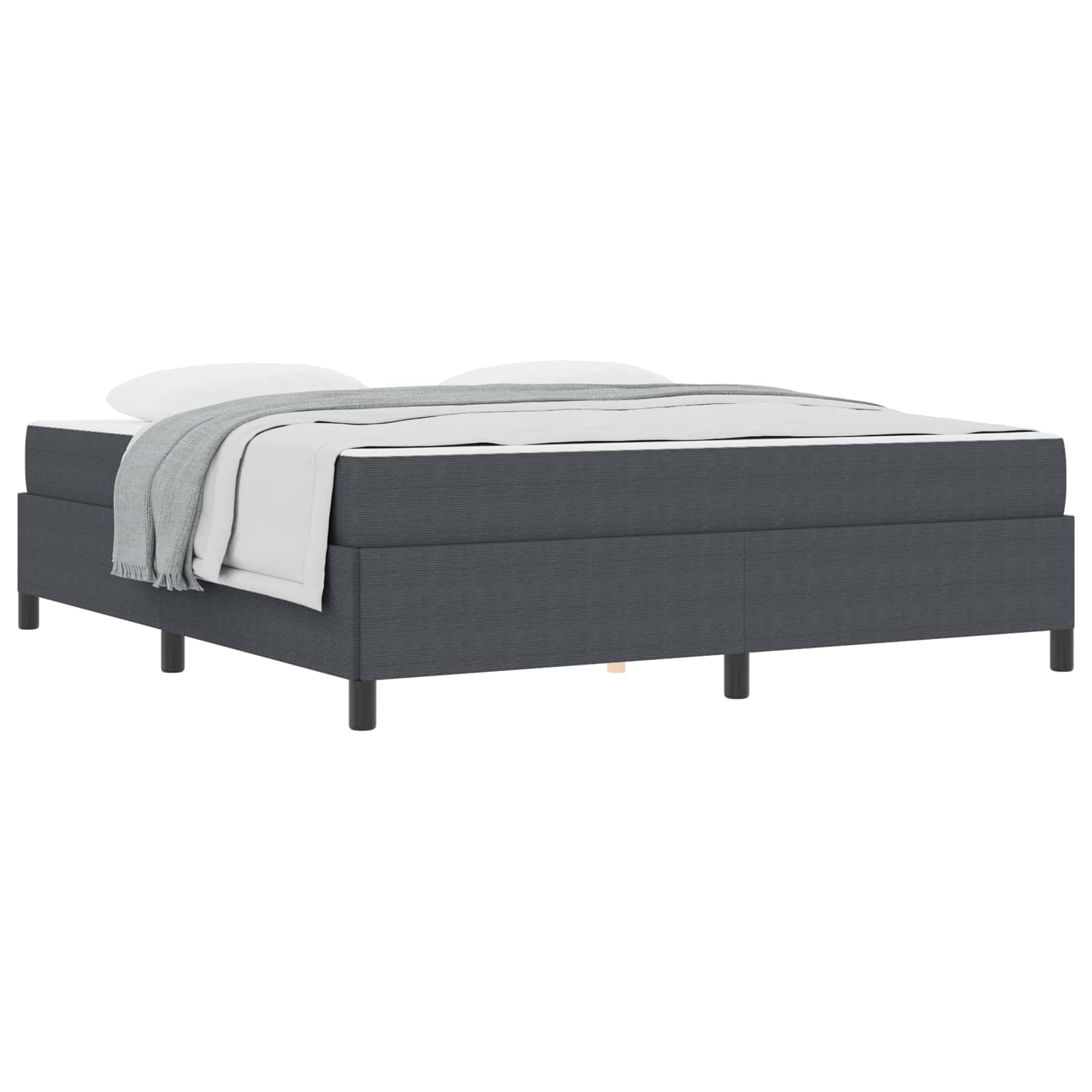Estructura de cama con colchón Gris oscuro 180 x 200 cm tela