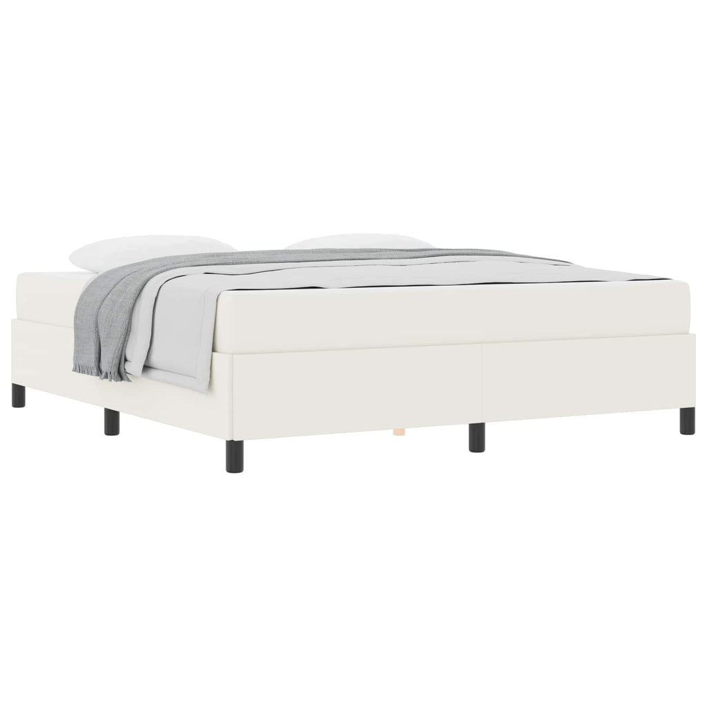 Estructura de cama con colchón Crema 180 x 200 cm tela