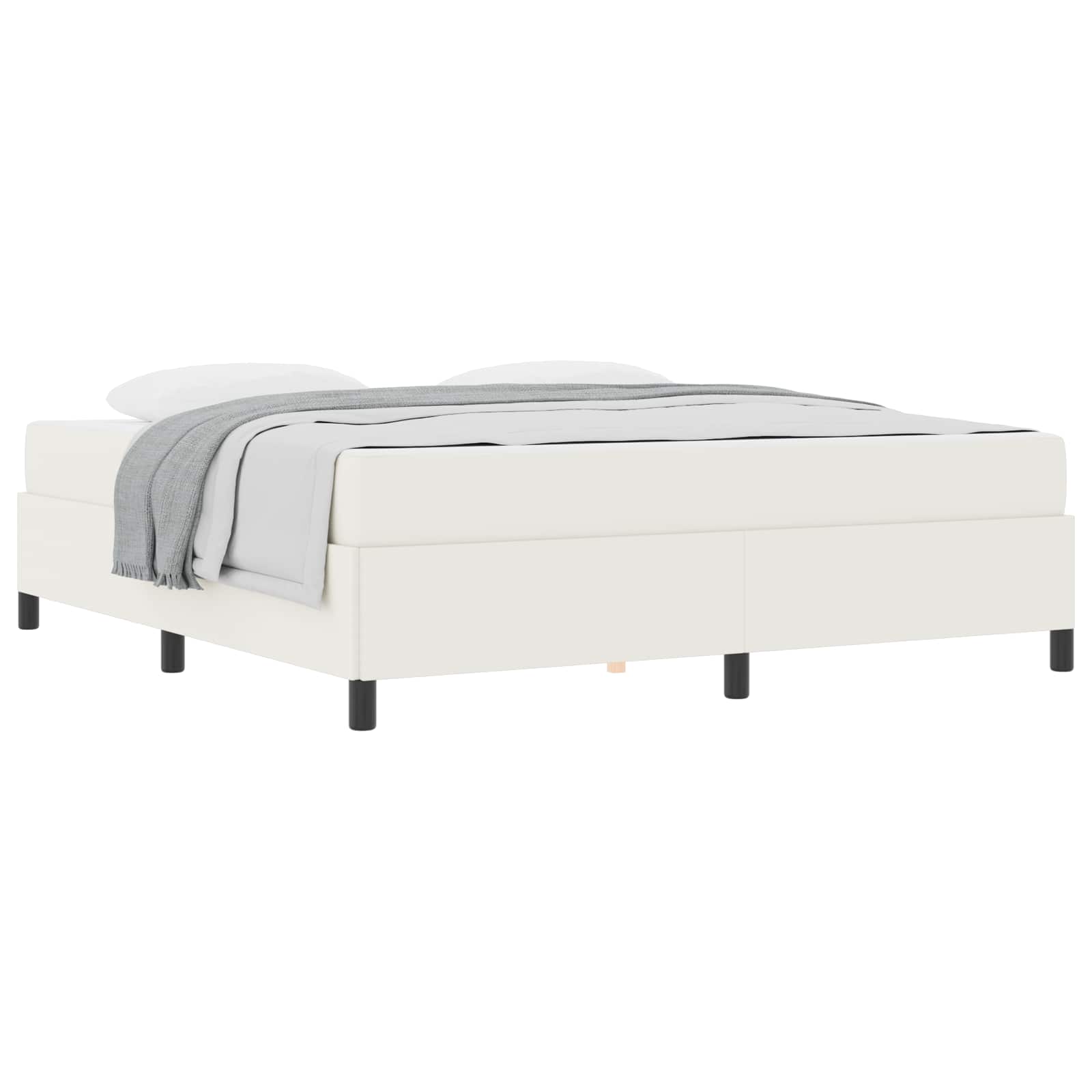 Estructura de cama con colchón Crema 180 x 200 cm tela