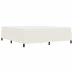 Estructura de cama con colchón Crema 180 x 200 cm tela
