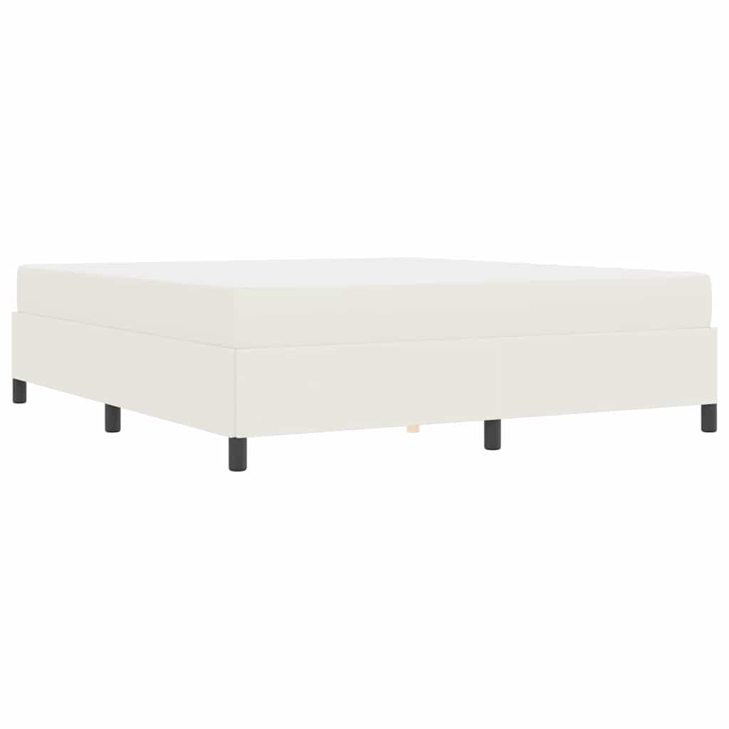 Estructura de cama con colchón Crema 180 x 200 cm tela
