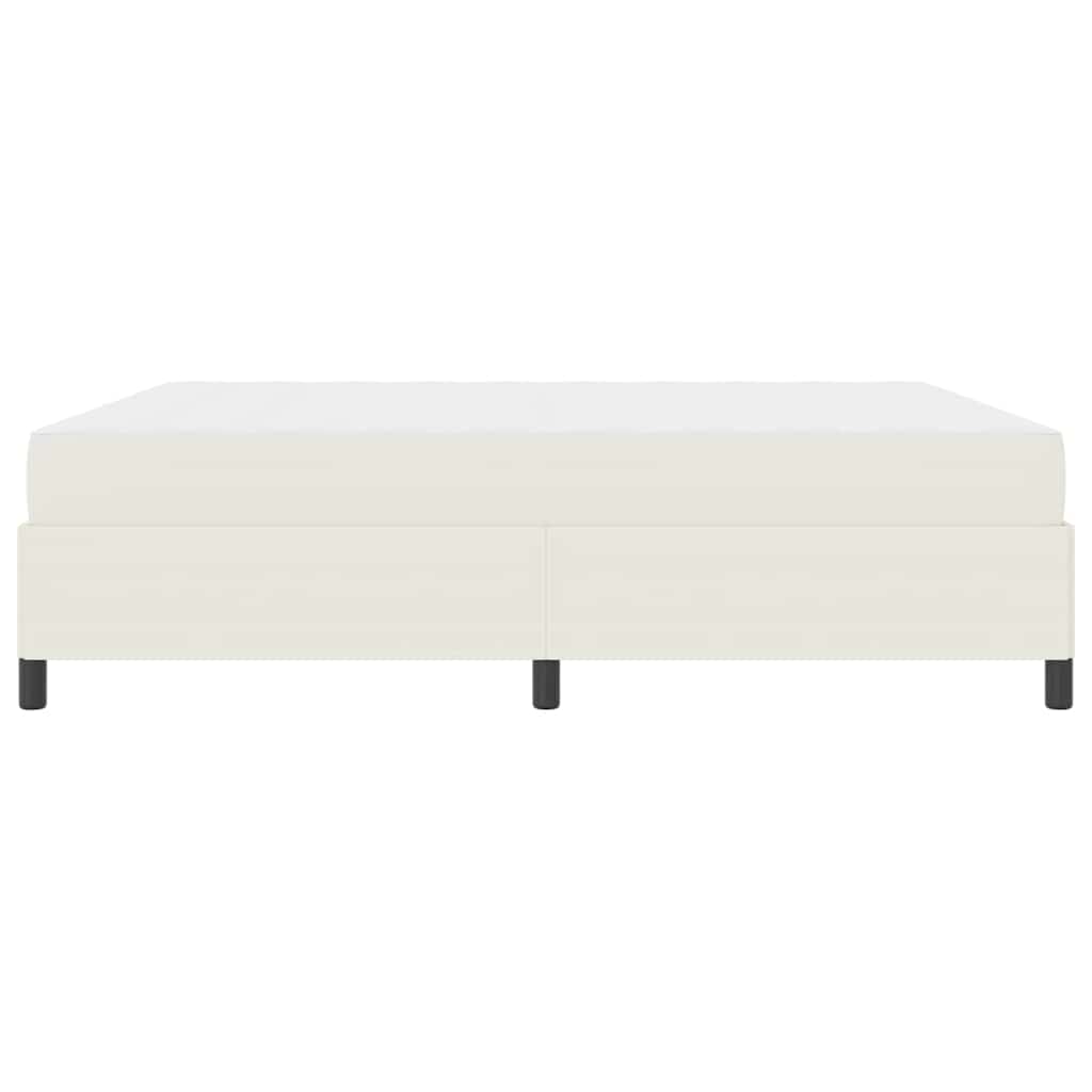 Estructura de cama con colchón Crema 180 x 200 cm tela