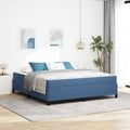 Estructura de cama con colchón Azul 180 x 200 cm tela