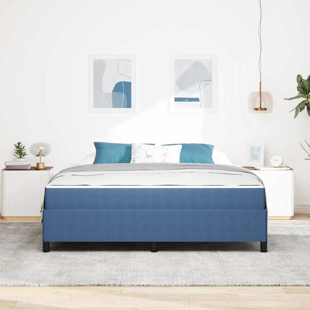 Estructura de cama con colchón Azul 180 x 200 cm tela