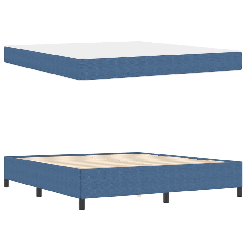 Estructura de cama con colchón Azul 180 x 200 cm tela