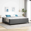 Estructura de cama con colchón Gris Claro 200 x 200 cm tela
