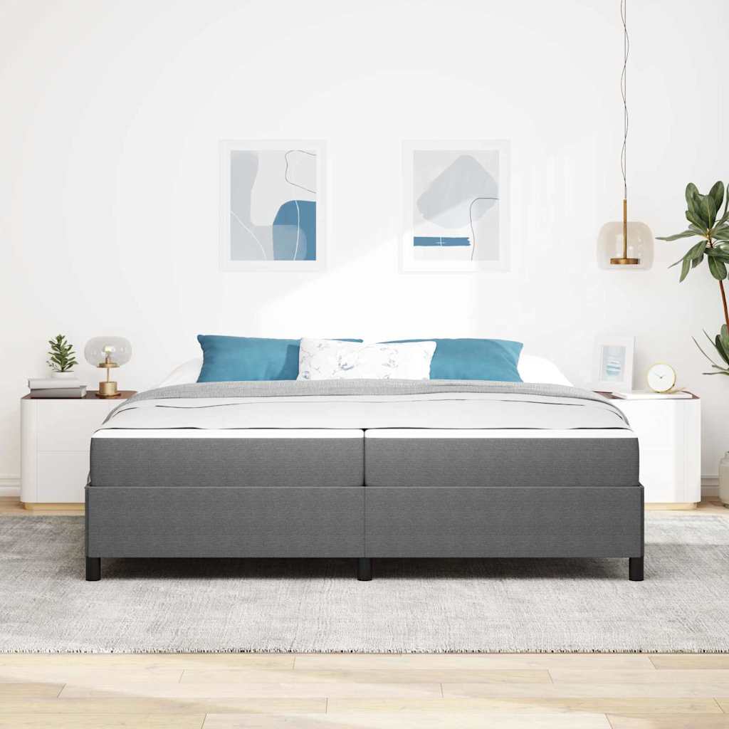 Estructura de cama con colchón Gris Claro 200 x 200 cm tela