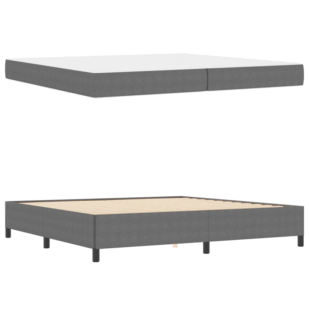 Estructura de cama con colchón Gris Claro 200 x 200 cm tela