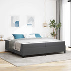 Estructura de cama con colchón Gris oscuro 200 x 200 cm tela