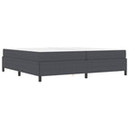 Estructura de cama con colchón Gris oscuro 200 x 200 cm tela