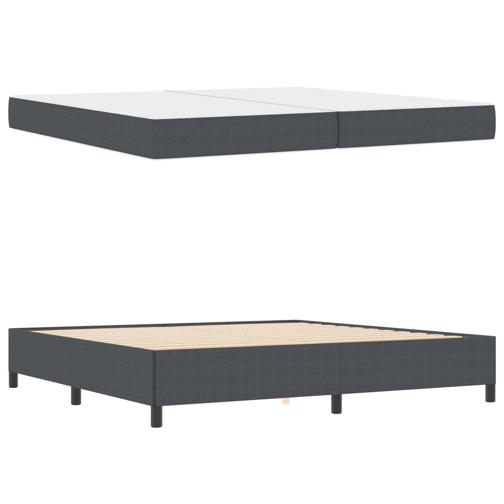 Estructura de cama con colchón Gris oscuro 200 x 200 cm tela