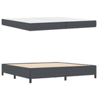 Estructura de cama con colchón Gris oscuro 200 x 200 cm tela