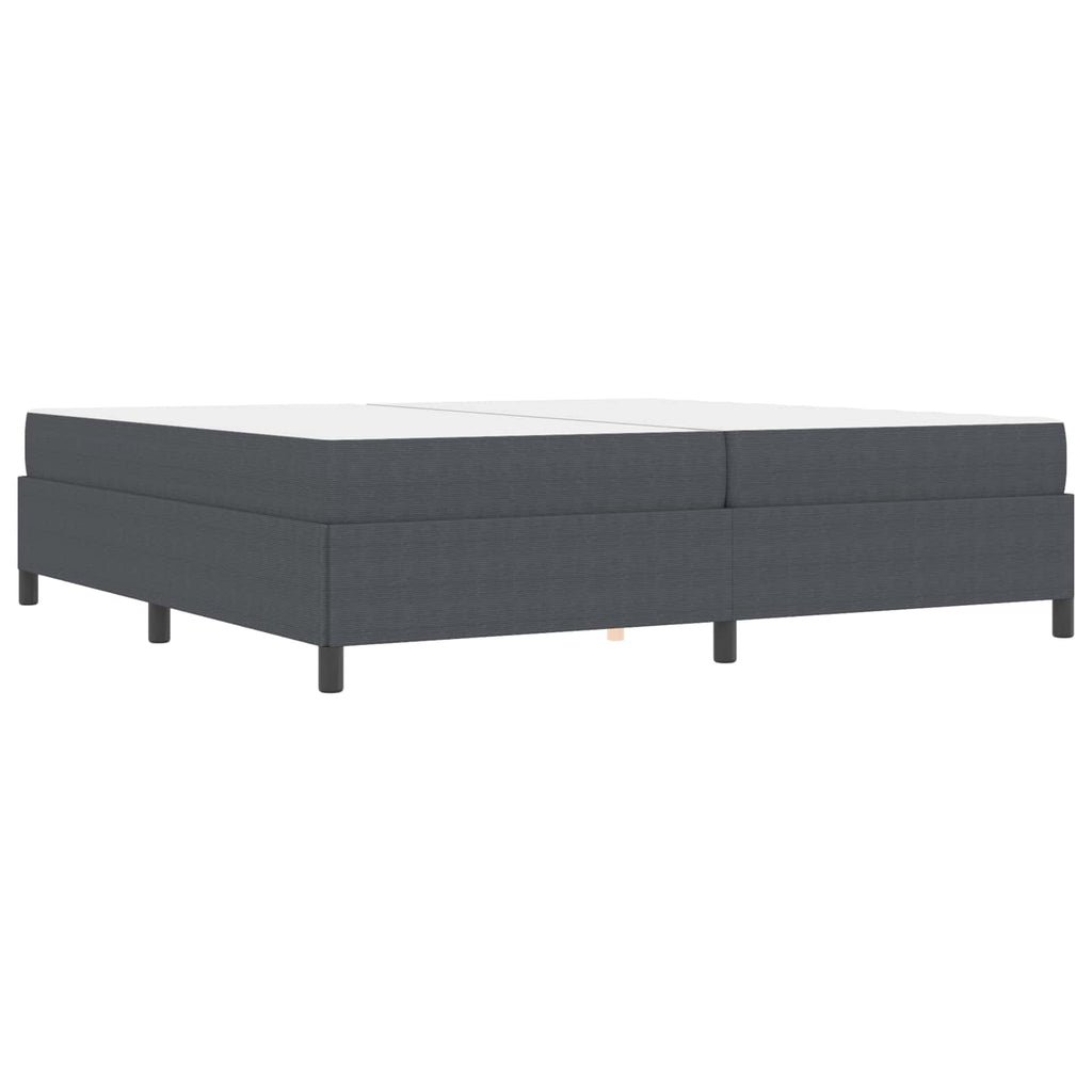 Estructura de cama con colchón Gris oscuro 200 x 200 cm tela