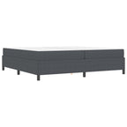 Estructura de cama con colchón Gris oscuro 200 x 200 cm tela