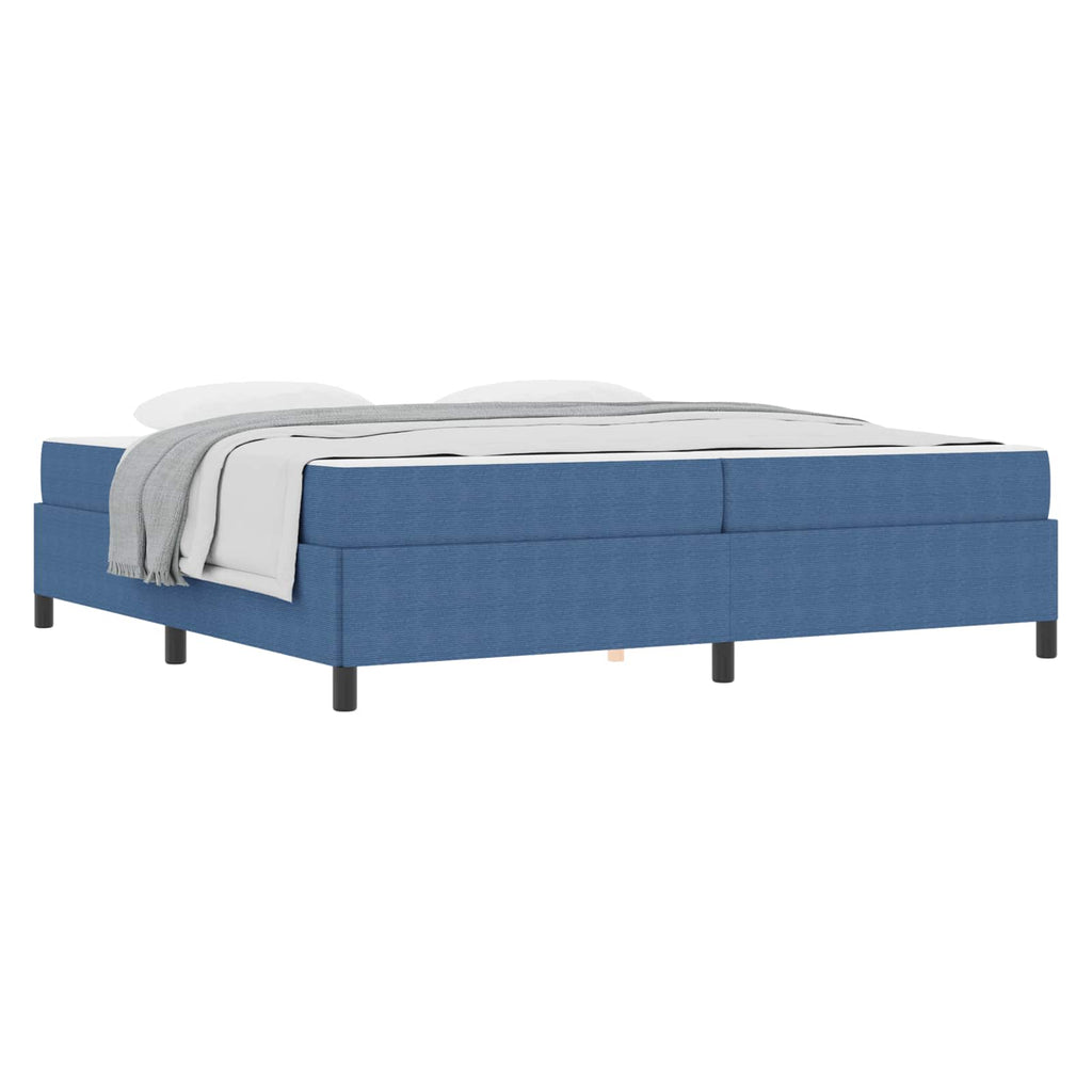 Estructura de cama con colchón Azul 200 x 200 cm tela