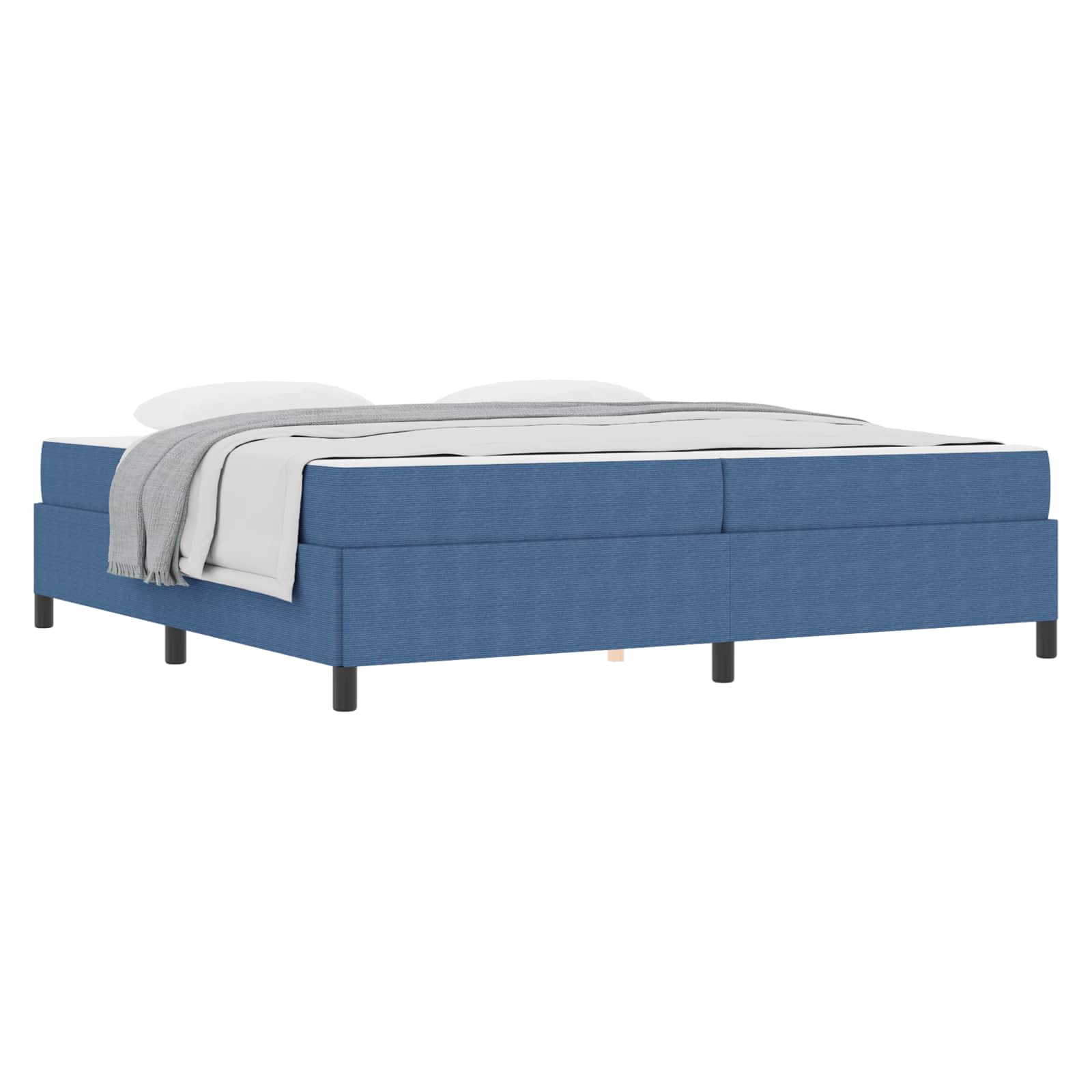Estructura de cama con colchón Azul 200 x 200 cm tela