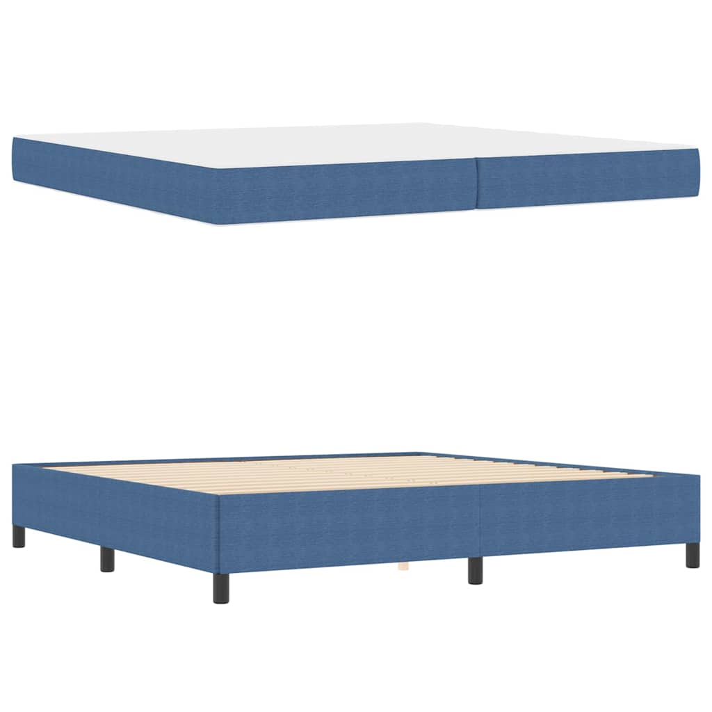 Estructura de cama con colchón Azul 200 x 200 cm tela