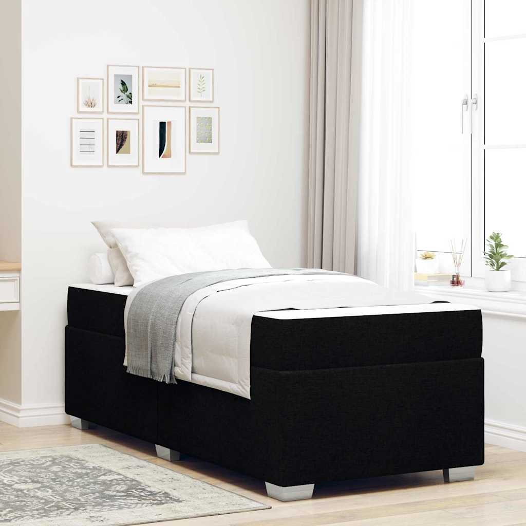 Estructura de cama con colchón Azul 100 x 200 cm tela