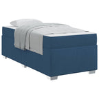 Estructura de cama con colchón Azul 100 x 200 cm tela