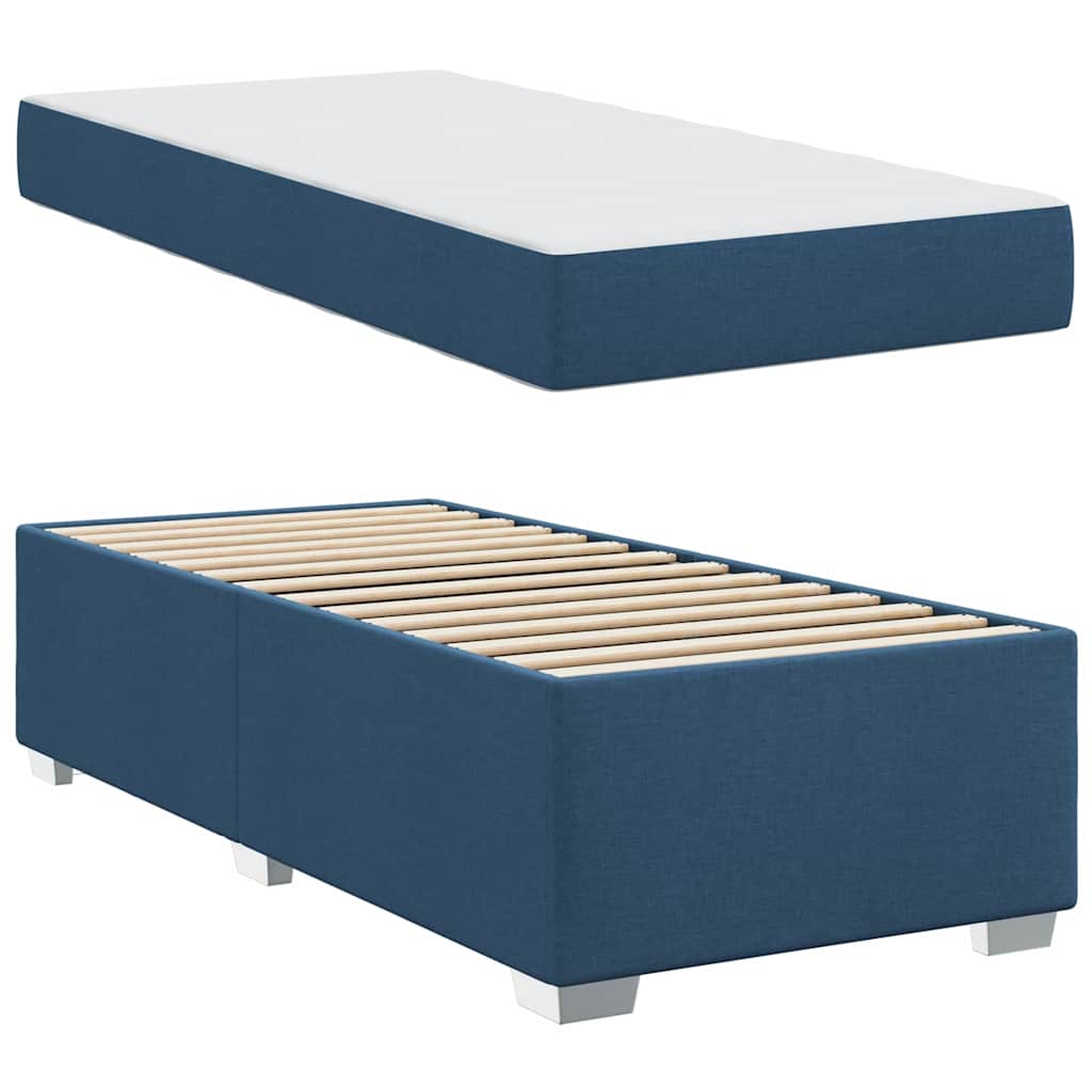 Estructura de cama con colchón Azul 100 x 200 cm tela