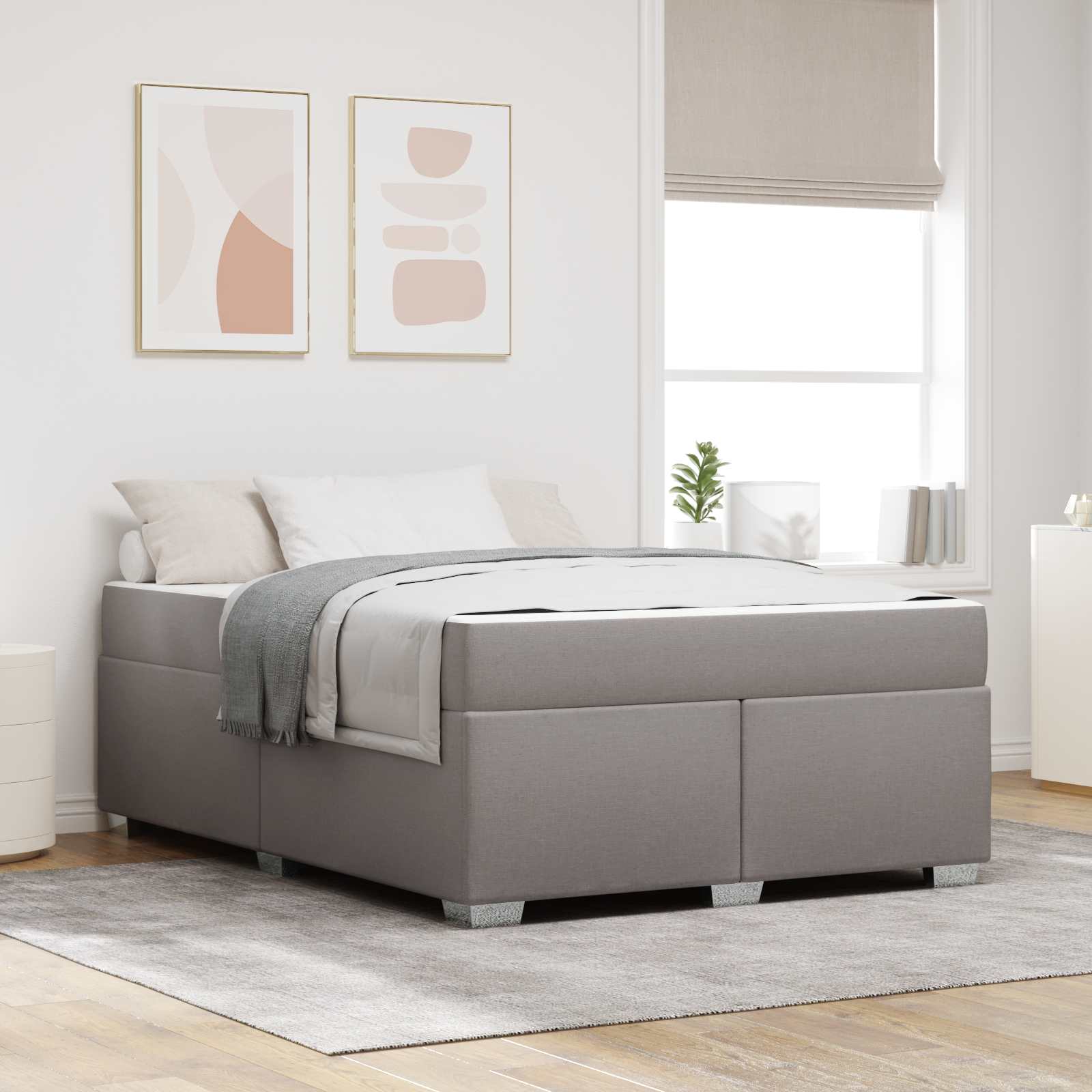 Estructura de cama con colchón Azul 100 x 200 cm tela