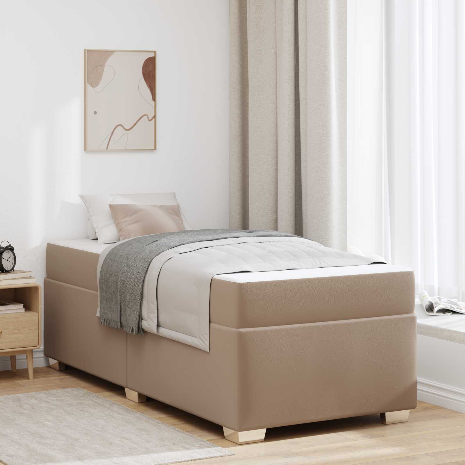 Estrutura de cama com colchão 100 x 200 cm tecido