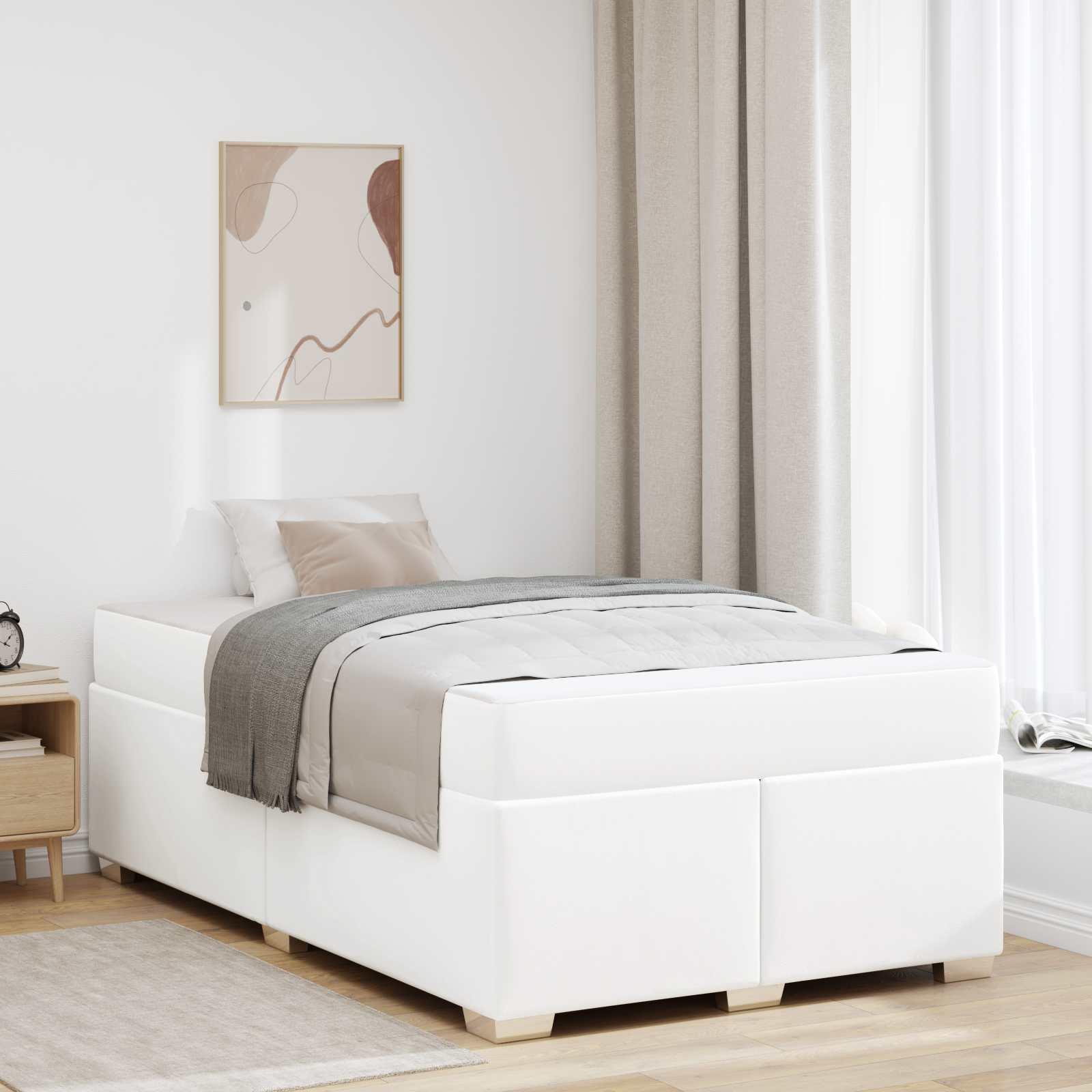 Estrutura de cama com colchão 100 x 200 cm tecido