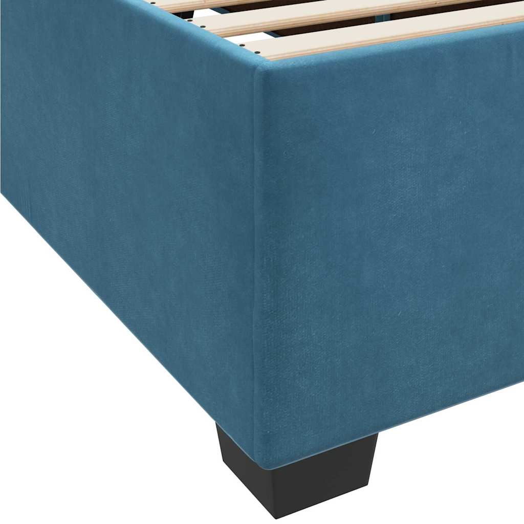Estructura de cama con colchón Azul 80 x 200 cm tela