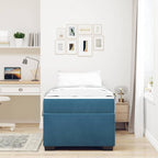Estructura de cama con colchón Azul 80 x 200 cm tela