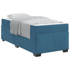 Estructura de cama con colchón Azul 80 x 200 cm tela