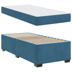 Estructura de cama con colchón Azul 80 x 200 cm tela