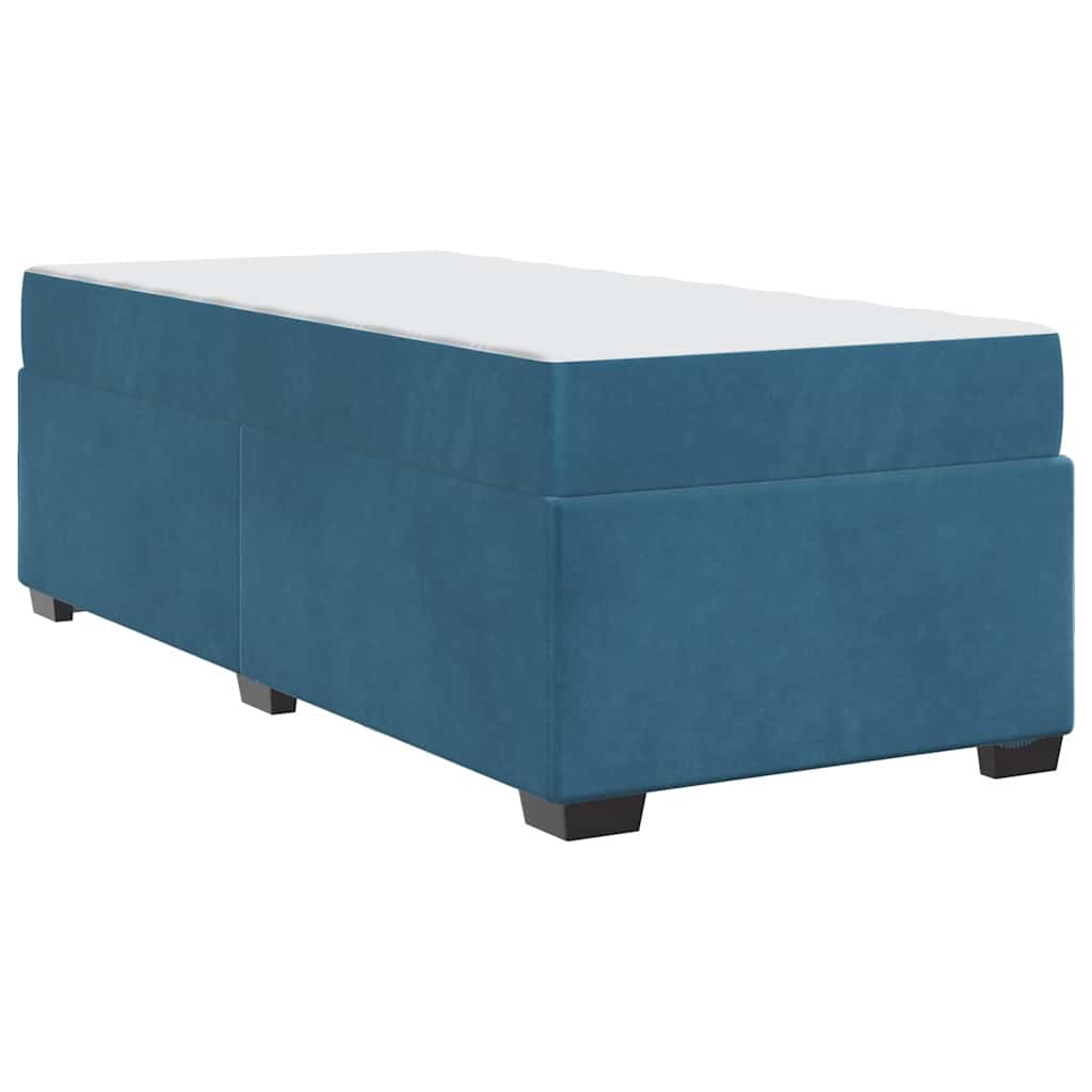 Estructura de cama con colchón Azul 80 x 200 cm tela