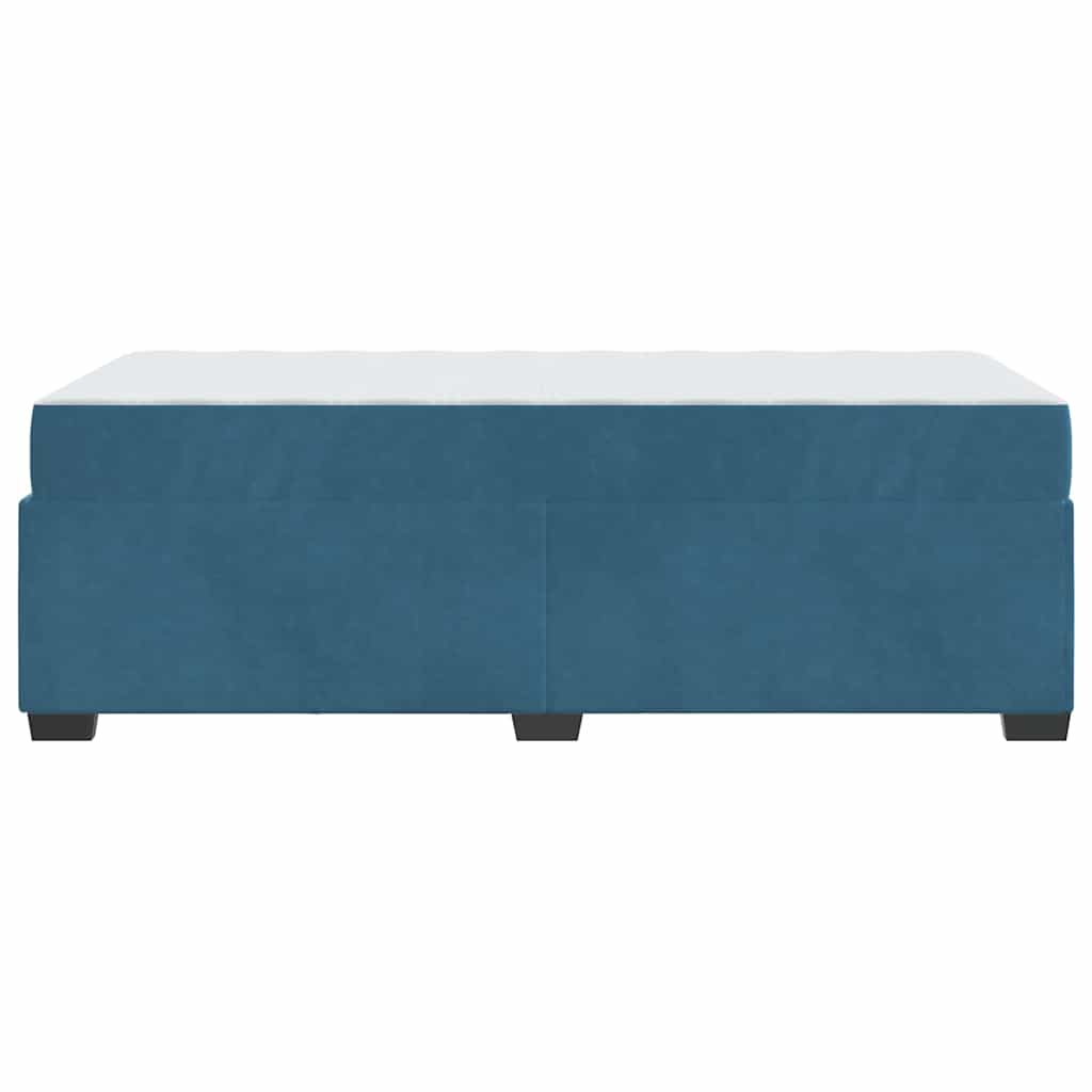 Estructura de cama con colchón Azul 80 x 200 cm tela