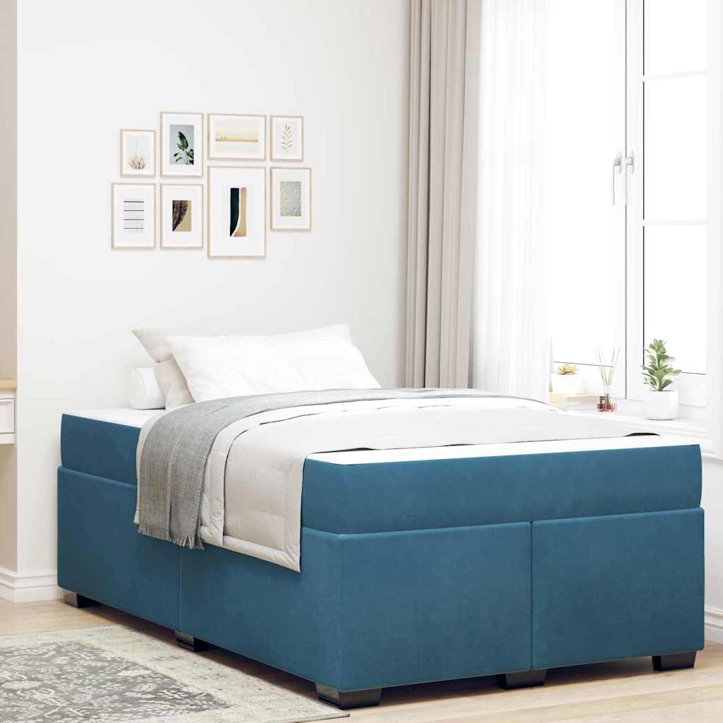 Blue Bed Frame with Mattress 80 x 200 cm Fabric
