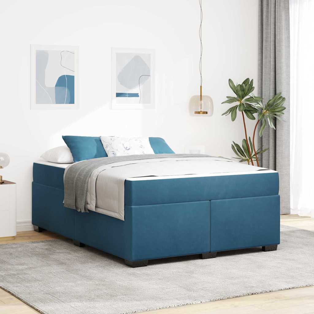 Blue Bed Frame with Mattress 80 x 200 cm Fabric