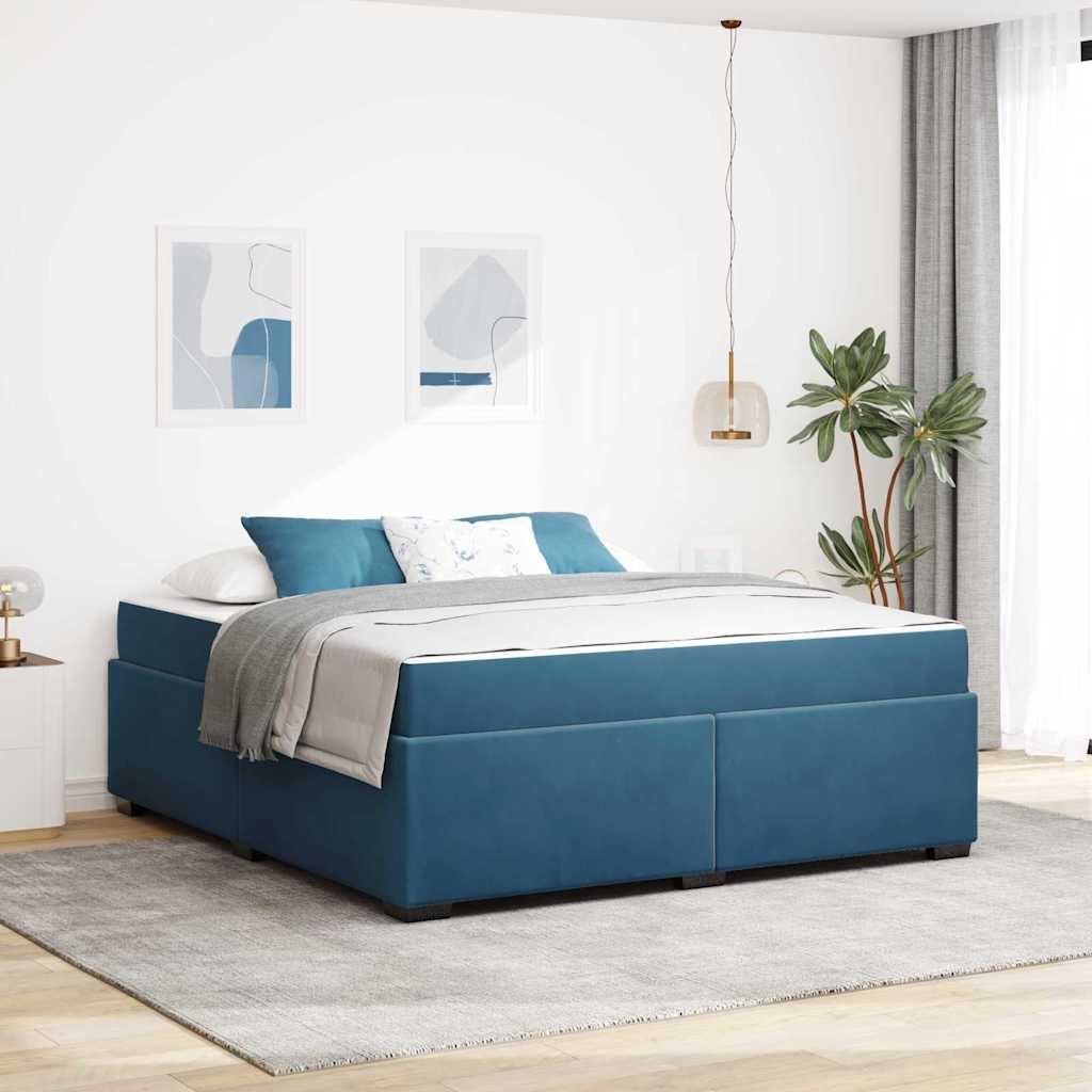 Blue Bed Frame with Mattress 80 x 200 cm Fabric