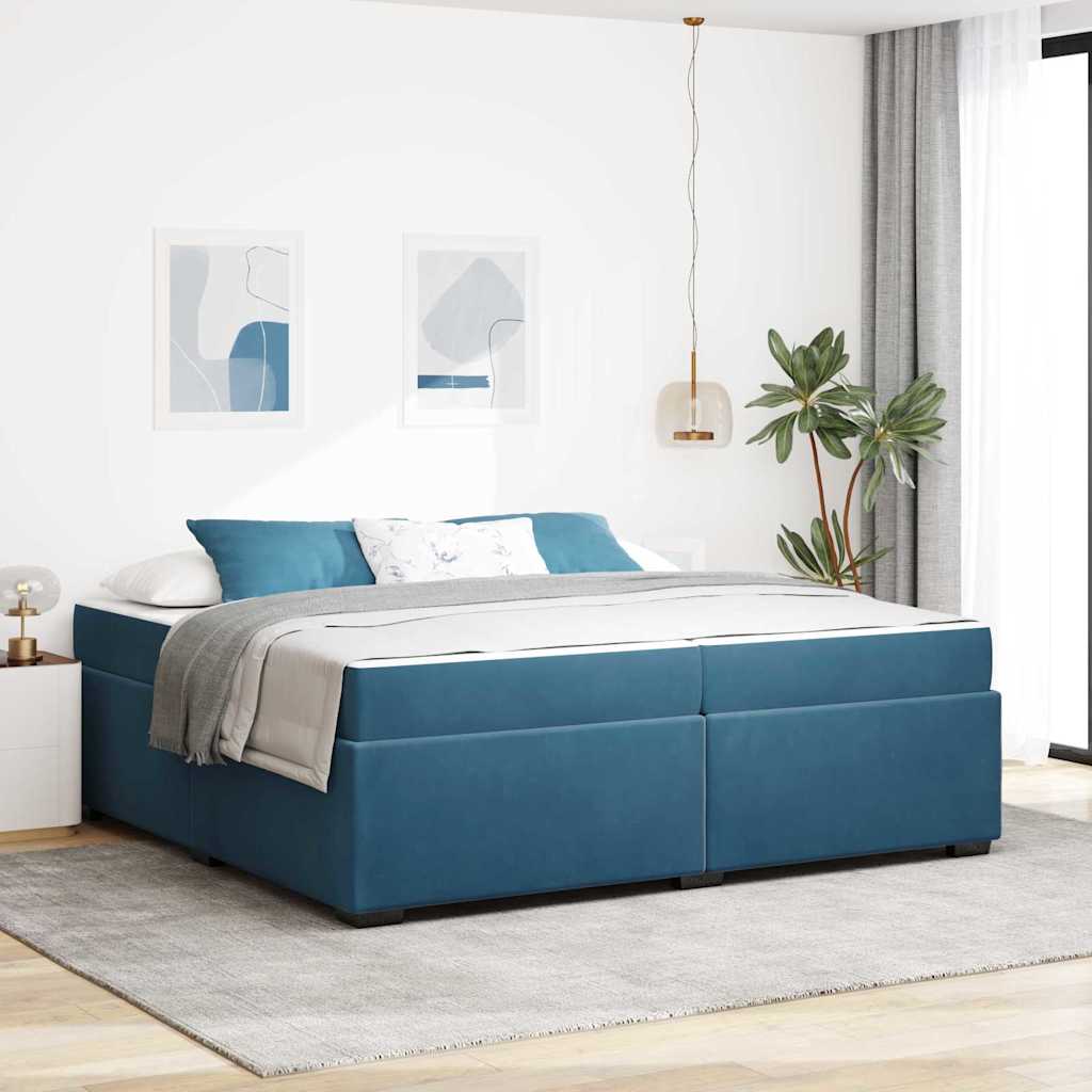 Blue Bed Frame with Mattress 80 x 200 cm Fabric